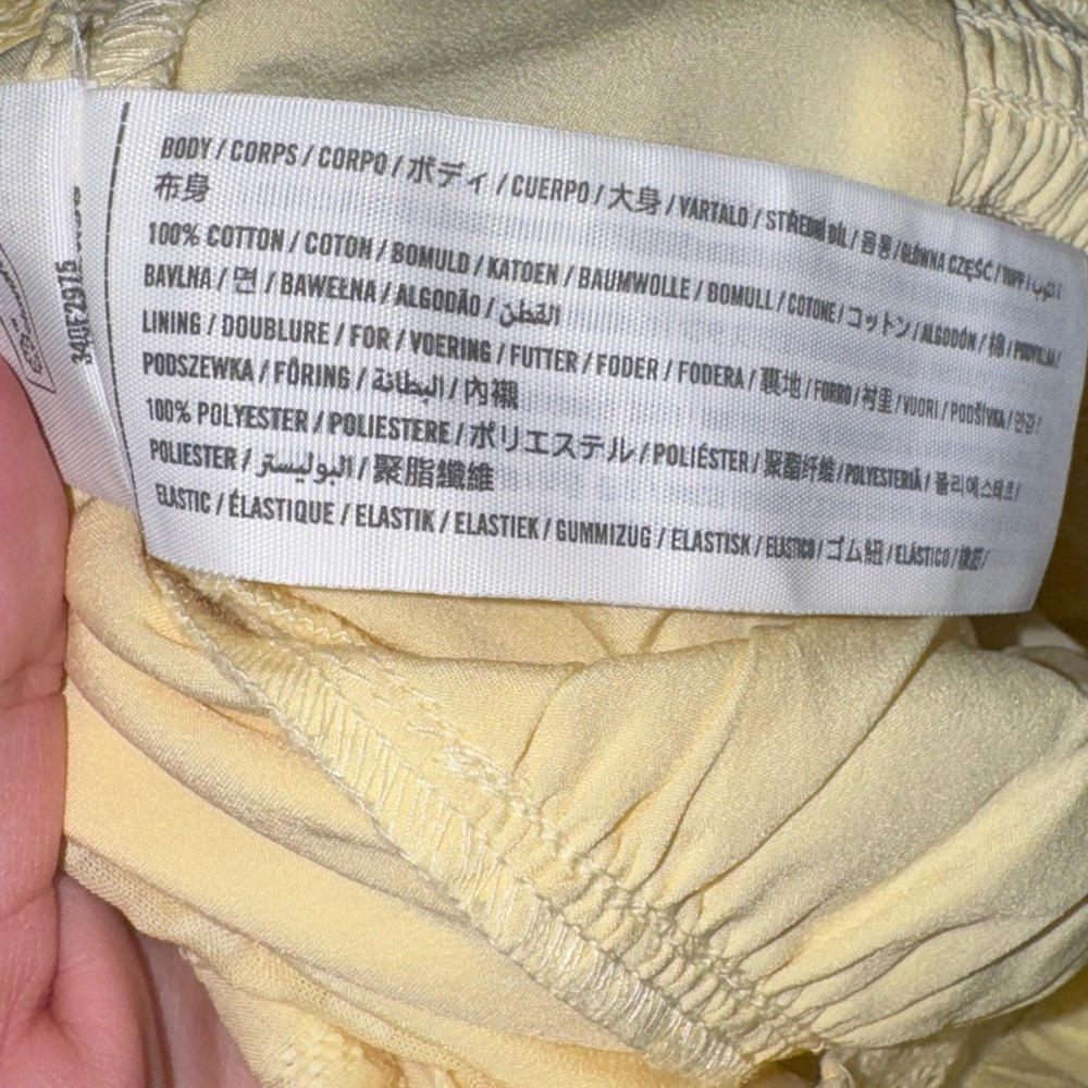 Hollister Yellow Puff Sleeve Peplum Top Small Smocked Cottagecore - Picture 4 of 7